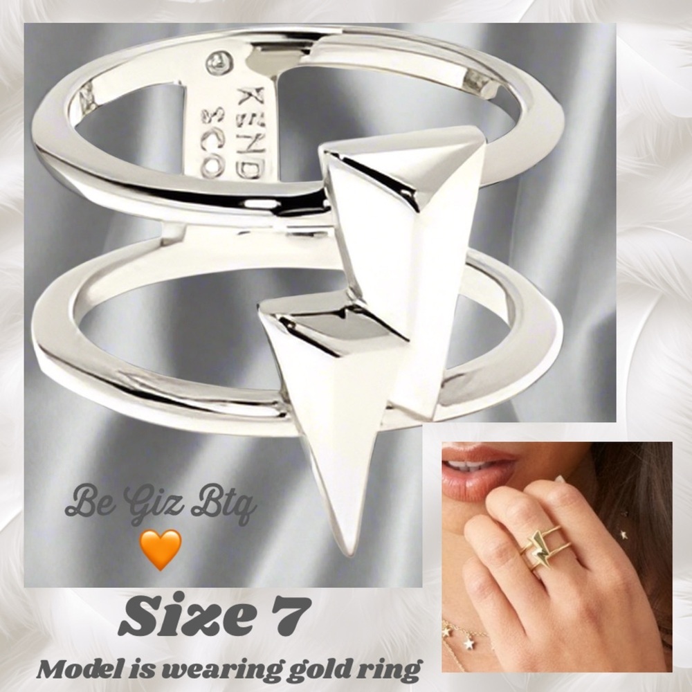 Authentic Kendra Scott Lightning Bolt Rhodium Pla… - image 1